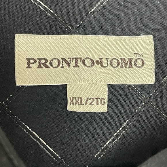 Pronto Uomo Mens Black Check Print Long Sleeve Shirt Size XXL - Picture 3 of 12